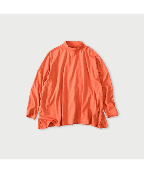 45R（フォーティファイブアール）の「天竺のヨックネックビッグスリットTシャツ（トップス・レディース・02-シロ/12-ベージュ/35-オレンジ/62-カーキ・00-フリー）」の3枚目の写真