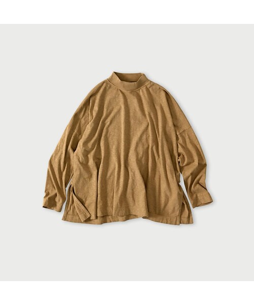 45R（フォーティファイブアール）の「天竺のヨックネックビッグスリットTシャツ（トップス・レディース・02-シロ/12-ベージュ/35-オレンジ/62-カーキ・00-フリー）」の2枚目の写真