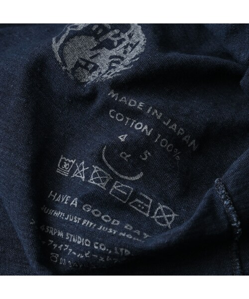 45R（フォーティファイブアール）の「天竺のヨックネックビッグスリットTシャツ（インディゴ）（トップス・レディース・73-インディゴ・00-フリー）」の13枚目の写真