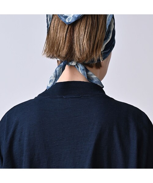 45R（フォーティファイブアール）の「天竺のヨックネックビッグスリットTシャツ（インディゴ）（トップス・レディース・73-インディゴ・00-フリー）」の9枚目の写真