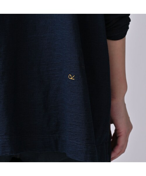 45R（フォーティファイブアール）の「天竺のヨックネックビッグスリットTシャツ（インディゴ）（トップス・レディース・73-インディゴ・00-フリー）」の10枚目の写真