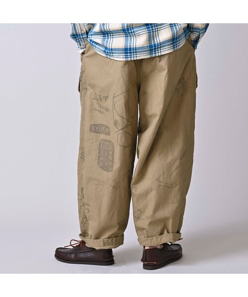 45R（フォーティファイブアール）の「ダック落書きプリントの908テントパンツ（パンツ・レディース・12-ベージュ・02-S/04-L）」の12枚目の写真