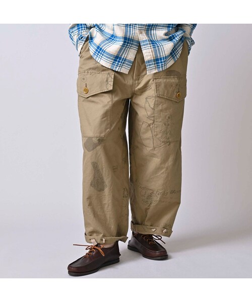 45R（フォーティファイブアール）の「ダック落書きプリントの908テントパンツ（パンツ・レディース・12-ベージュ・02-S/04-L）」の10枚目の写真