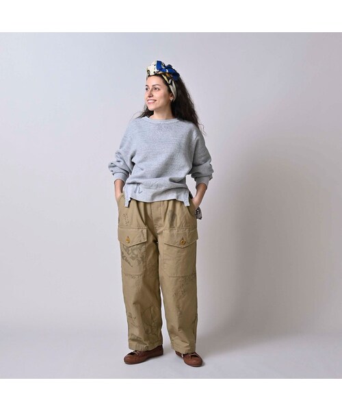 45R（フォーティファイブアール）の「ダック落書きプリントの908テントパンツ（パンツ・レディース・12-ベージュ・02-S/04-L）」の4枚目の写真