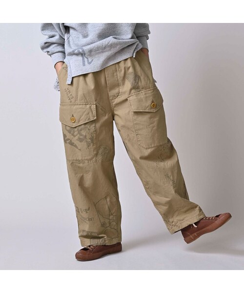 45R（フォーティファイブアール）の「ダック落書きプリントの908テントパンツ（パンツ・レディース・12-ベージュ・02-S/04-L）」の6枚目の写真