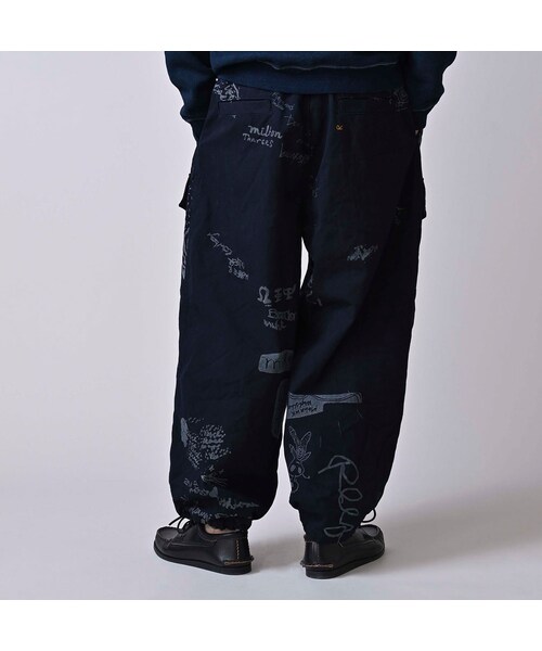45R（フォーティファイブアール）の「ダック落書きプリントの908テントパンツ（インディゴ）（パンツ・レディース・73-インディゴ・02-S/04-L）」の10枚目の写真