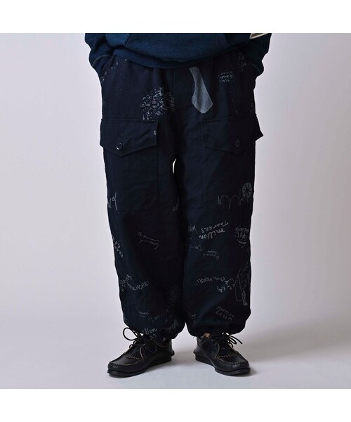 45R（フォーティファイブアール）の「ダック落書きプリントの908テントパンツ（インディゴ）（パンツ・レディース・73-インディゴ・02-S/04-L）」の8枚目の写真