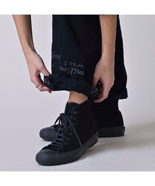 45R（フォーティファイブアール）の「ダック落書きプリントの908テントパンツ（インディゴ）（パンツ・レディース・73-インディゴ・02-S/04-L）」の14枚目の写真