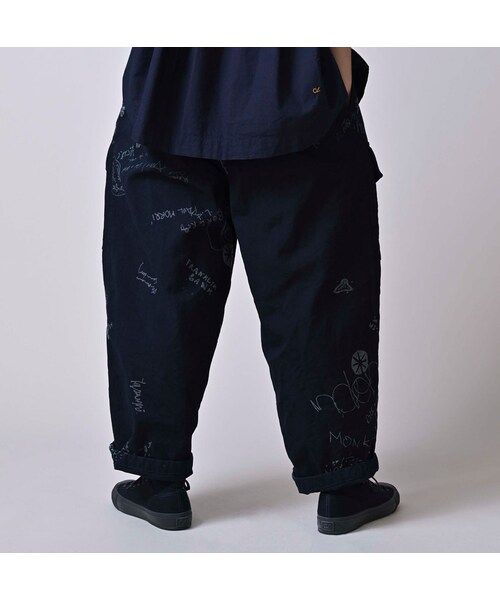 45R（フォーティファイブアール）の「ダック落書きプリントの908テントパンツ（インディゴ）（パンツ・レディース・73-インディゴ・02-S/04-L）」の7枚目の写真