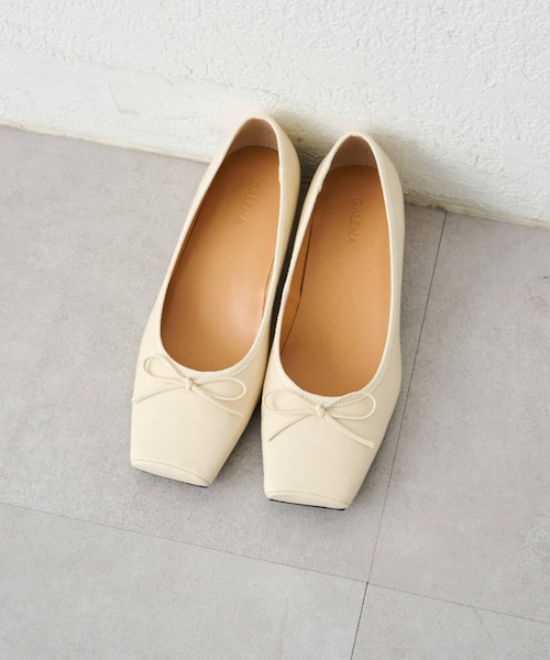 LOUNGEDRESS（ラウンジドレス）の「【GALENA/ガレナ】スクエアトゥバレエパンプス（パンプス・レディース・ブラック/アイボリー・37/38/36）」の2枚目の写真