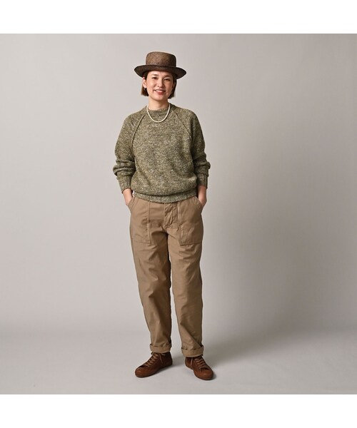 45R(フォーティファイブアール)の「カシミヤリネンのラグランスウェット(MEN)(トップス・メンズ・12-ベージュツイードトップ/23-グレーツイードトップ/62-カーキツイードトップ/75-ネイビーツイードトップ・02-S/04-L)」の7枚目の写真