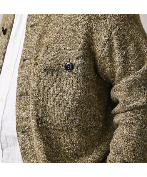 45R(フォーティファイブアール)の「カシミヤリネンのブルゾン(MEN)(トップス・メンズ・12-ベージュツイードトップ/23-グレーツイードトップ/62-カーキツイードトップ/75-ネイビーツイードトップ・04-L)」の11枚目の写真