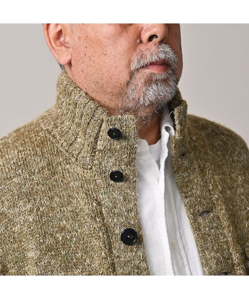45R(フォーティファイブアール)の「カシミヤリネンのブルゾン(MEN)(トップス・メンズ・12-ベージュツイードトップ/23-グレーツイードトップ/62-カーキツイードトップ/75-ネイビーツイードトップ・04-L)」の10枚目の写真
