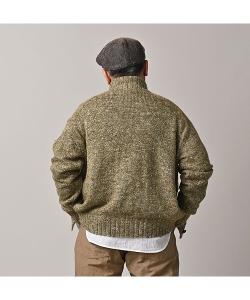 45R(フォーティファイブアール)の「カシミヤリネンのブルゾン(MEN)(トップス・メンズ・12-ベージュツイードトップ/23-グレーツイードトップ/62-カーキツイードトップ/75-ネイビーツイードトップ・04-L)」の9枚目の写真
