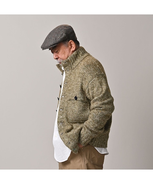 45R(フォーティファイブアール)の「カシミヤリネンのブルゾン(MEN)(トップス・メンズ・12-ベージュツイードトップ/23-グレーツイードトップ/62-カーキツイードトップ/75-ネイビーツイードトップ・04-L)」の8枚目の写真