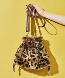 フェイクファー巾着バッグ/BA-269