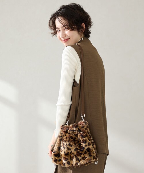 ORiental TRaffic（オリエンタルトラフィック）の「フェイクファー巾着バッグ/BA-269（その他・レディース・ブラウン・-）」の3枚目の写真