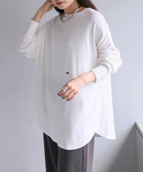 PUAL CE CIN(ピュアルセシン)の「【追加生産決定!】万能レイヤードカットソー(Tシャツ/カットソー・レディース・ブラック/その他1/オフホワイト・FREE)」の2枚目の写真