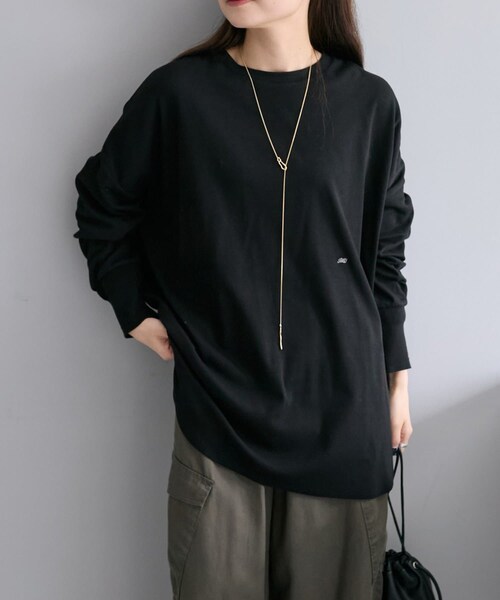 PUAL CE CIN(ピュアルセシン)の「【追加生産決定!】万能レイヤードカットソー(Tシャツ/カットソー・レディース・ブラック/その他1/オフホワイト・FREE)」の1枚目の写真