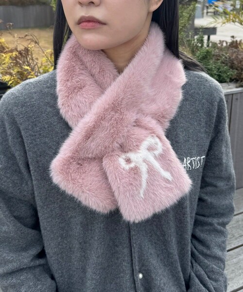 Lattice（Lattice）の「リボンティペット（ファッション雑貨・レディース・ベージュ/ピンク/アイボリー・FREE）」の3枚目の写真