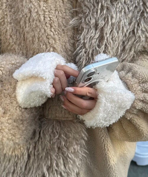 Lattice（Lattice）の「ボアミトン（手袋・レディース・グレー/レッド/アイボリー・FREE）」の2枚目の写真