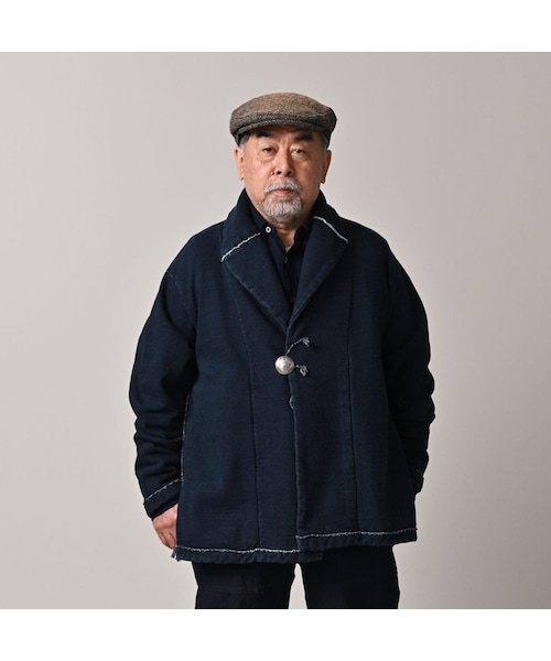 本日最終日45R★山裏毛の908ショール（インディゴ）今季 45R（フォーティファイブアール）の「山裏毛の908ショール（インディゴ