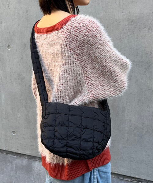 ORiental TRaffic（オリエンタルトラフィック）の「【WEB限定】キルティングナイロンショルダーバッグ/BA-272（その他・レディース・ブラック/アイボリー・-）」の2枚目の写真