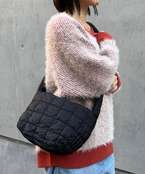 ORiental TRaffic（オリエンタルトラフィック）の「【WEB限定】キルティングナイロンショルダーバッグ/BA-272（その他・レディース・ブラック/アイボリー・-）」の3枚目の写真