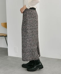 ear PAPILLONNER | 《動画あり/ストレッチ/伸縮性/ウエスト総ゴム》花柄シャーリングスカート【SUM1 STYLE】(スカート)