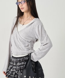 WHO'S WHO gallery | STUDS RIB WRAP HOODIE(トップス)