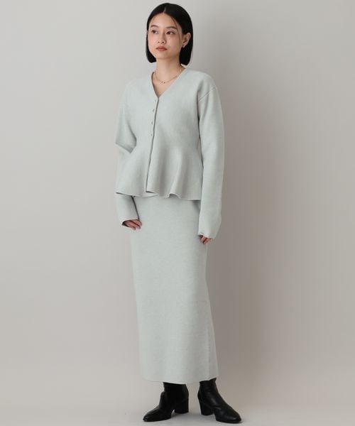 A part by（アパートバイ）の「ペプラムカーディガンセットアップ/WEB先行予約（トップス・ブラック 09/ライトグレー 12・FREE）」の2枚目の写真