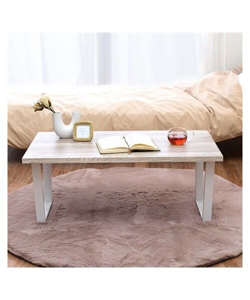 nissen（ニッセン）の「リアルな質感を再現した木目調ローテーブル（家具・メンズ・ホワイト・Y=幅90cm）」の2枚目の写真