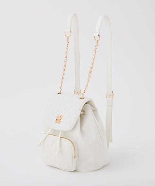 one after another NICE CLAUP(ワンアフターアナザーナイスクラップ)の「キルティングミニリュック(バックパック/リュック・レディース・ブラック/アイボリー/サックスブルー・FREE)」の2枚目の写真