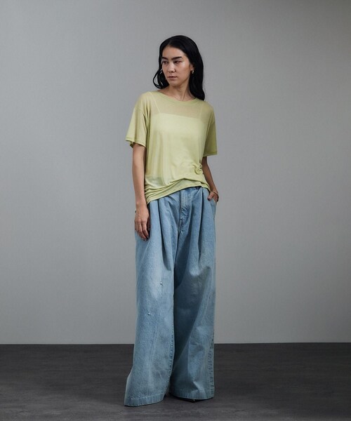 ADAM ET ROPE'（アダムエロペ）の「【Baserange（ベースレンジ）】LOOSE TEE SHIRT（Tシャツ/カットソー・レディース・グリーン系・S）」の8枚目の写真