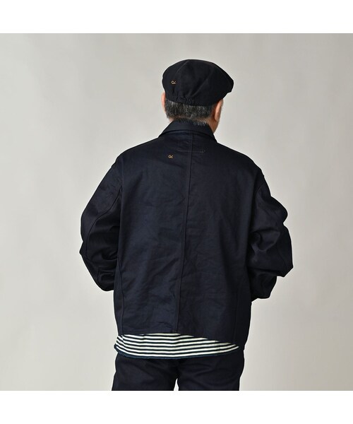 45R（フォーティファイブアール）の「双糸チノの908カバーオール（インディゴ）（ジャケット/アウター・レディース・73-45×藍納戸・01-XS/02-S/03-M/04-L/05-XL）」の11枚目の写真