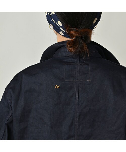 45R（フォーティファイブアール）の「双糸チノの908カバーオール（インディゴ）（ジャケット/アウター・レディース・73-45×藍納戸・01-XS/02-S/03-M/04-L/05-XL）」の14枚目の写真