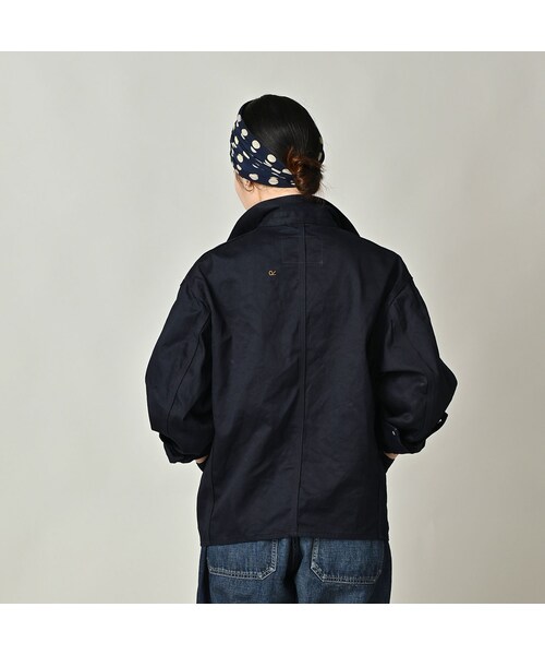 45R（フォーティファイブアール）の「双糸チノの908カバーオール（インディゴ）（ジャケット/アウター・レディース・73-45×藍納戸・01-XS/02-S/03-M/04-L/05-XL）」の7枚目の写真