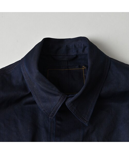 45R（フォーティファイブアール）の「双糸チノの908カバーオール（インディゴ）（ジャケット/アウター・レディース・73-45×藍納戸・01-XS/02-S/03-M/04-L/05-XL）」の15枚目の写真