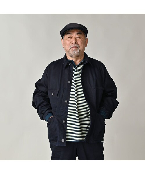 45R（フォーティファイブアール）の「双糸チノの908カバーオール（インディゴ）（ジャケット/アウター・レディース・73-45×藍納戸・01-XS/02-S/03-M/04-L/05-XL）」の9枚目の写真