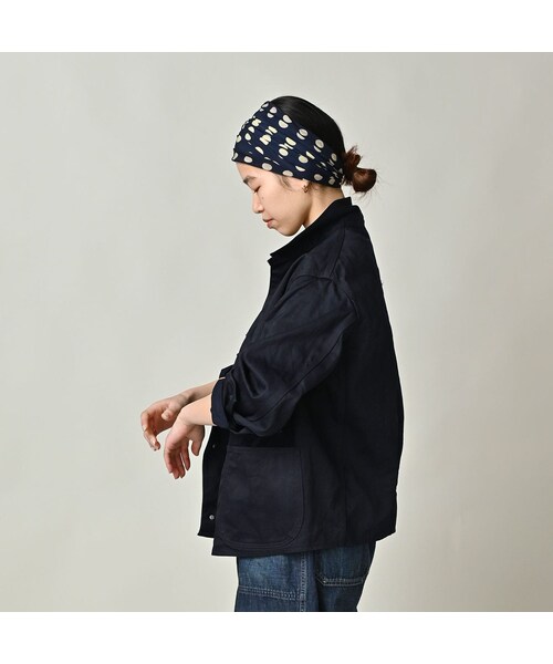 45R（フォーティファイブアール）の「双糸チノの908カバーオール（インディゴ）（ジャケット/アウター・レディース・73-45×藍納戸・01-XS/02-S/03-M/04-L/05-XL）」の6枚目の写真