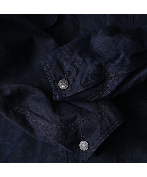 45R（フォーティファイブアール）の「双糸チノの908カバーオール（インディゴ）（ジャケット/アウター・レディース・73-45×藍納戸・01-XS/02-S/03-M/04-L/05-XL）」の18枚目の写真