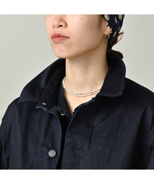 45R（フォーティファイブアール）の「双糸チノの908カバーオール（インディゴ）（ジャケット/アウター・レディース・73-45×藍納戸・01-XS/02-S/03-M/04-L/05-XL）」の12枚目の写真