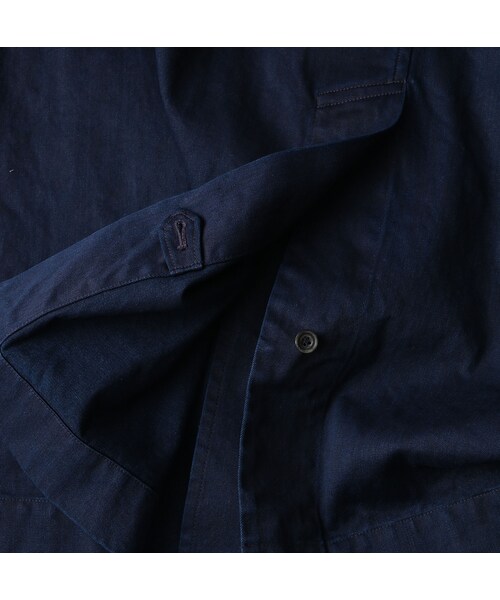 45R（フォーティファイブアール）の「双糸チノの908ステンカラーコート（インディゴ）（ジャケット/アウター・レディース・73-45×藍納戸・02-S/04-L）」の18枚目の写真