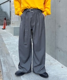 CIAOPANIC | ベルト付きピンストライプスタッズワイドスラックス(スラックス)