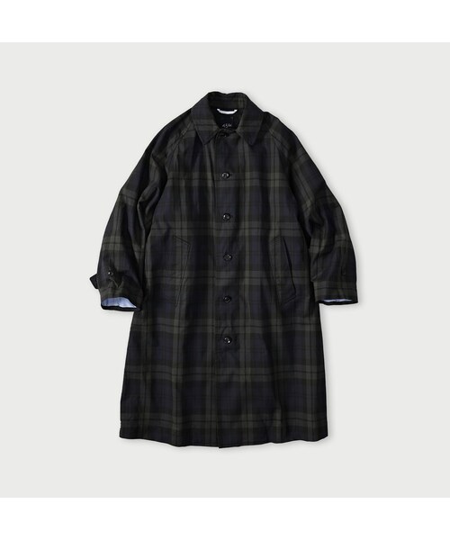 45R（フォーティファイブアール）の「ギャバブルタイルの908ステンカラーコート（ジャケット/アウター・レディース・73-レジメンストライプ/94-ブラックウォッチ・02-S/04-L）」の2枚目の写真