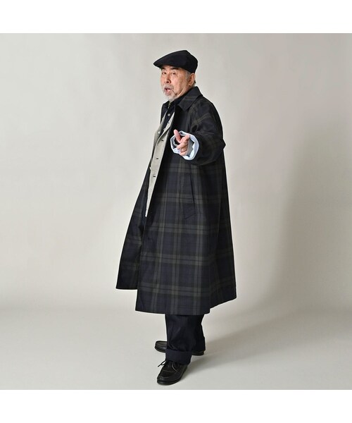 45R（フォーティファイブアール）の「ギャバブルタイルの908ステンカラーコート（ジャケット/アウター・レディース・73-レジメンストライプ/94-ブラックウォッチ・02-S/04-L）」の8枚目の写真