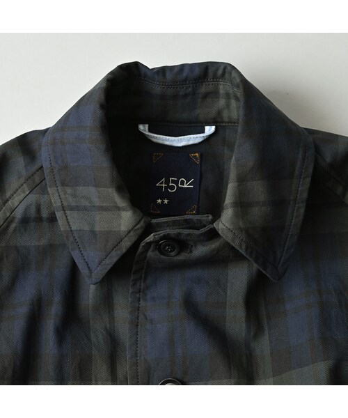 45R（フォーティファイブアール）の「ギャバブルタイルの908ステンカラーコート（ジャケット/アウター・レディース・73-レジメンストライプ/94-ブラックウォッチ・02-S/04-L）」の15枚目の写真