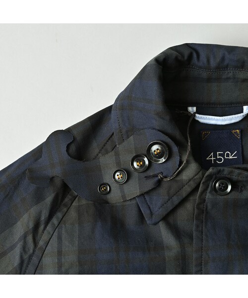 45R（フォーティファイブアール）の「ギャバブルタイルの908ステンカラーコート（ジャケット/アウター・レディース・73-レジメンストライプ/94-ブラックウォッチ・02-S/04-L）」の21枚目の写真