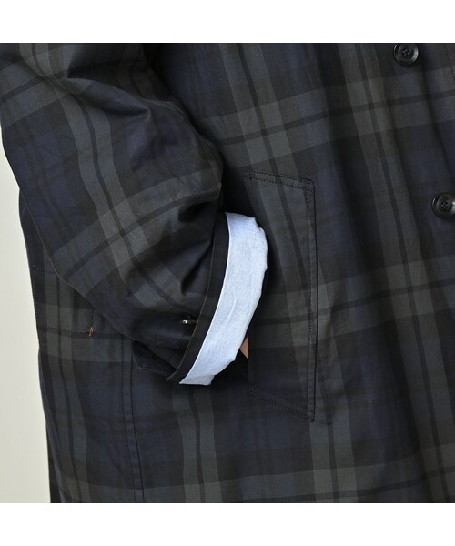 45R（フォーティファイブアール）の「ギャバブルタイルの908ステンカラーコート（ジャケット/アウター・レディース・73-レジメンストライプ/94-ブラックウォッチ・02-S/04-L）」の11枚目の写真