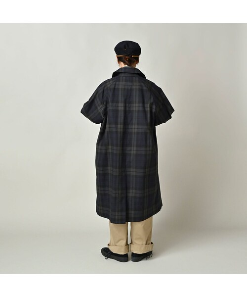 45R（フォーティファイブアール）の「ギャバブルタイルの908ステンカラーコート（ジャケット/アウター・レディース・73-レジメンストライプ/94-ブラックウォッチ・02-S/04-L）」の6枚目の写真